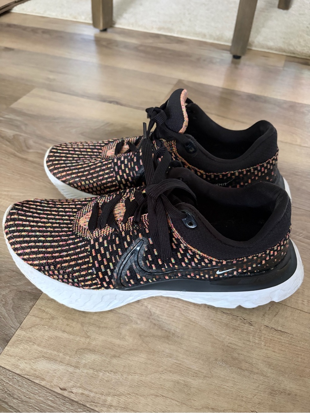Nike React Infinity Run Flyknit 3 Black Multi Women's Size 10 DD3024-002